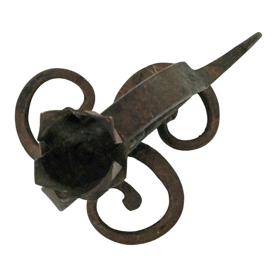 Rustic Wrought Iron Coiled-Stem Candlestick - 4