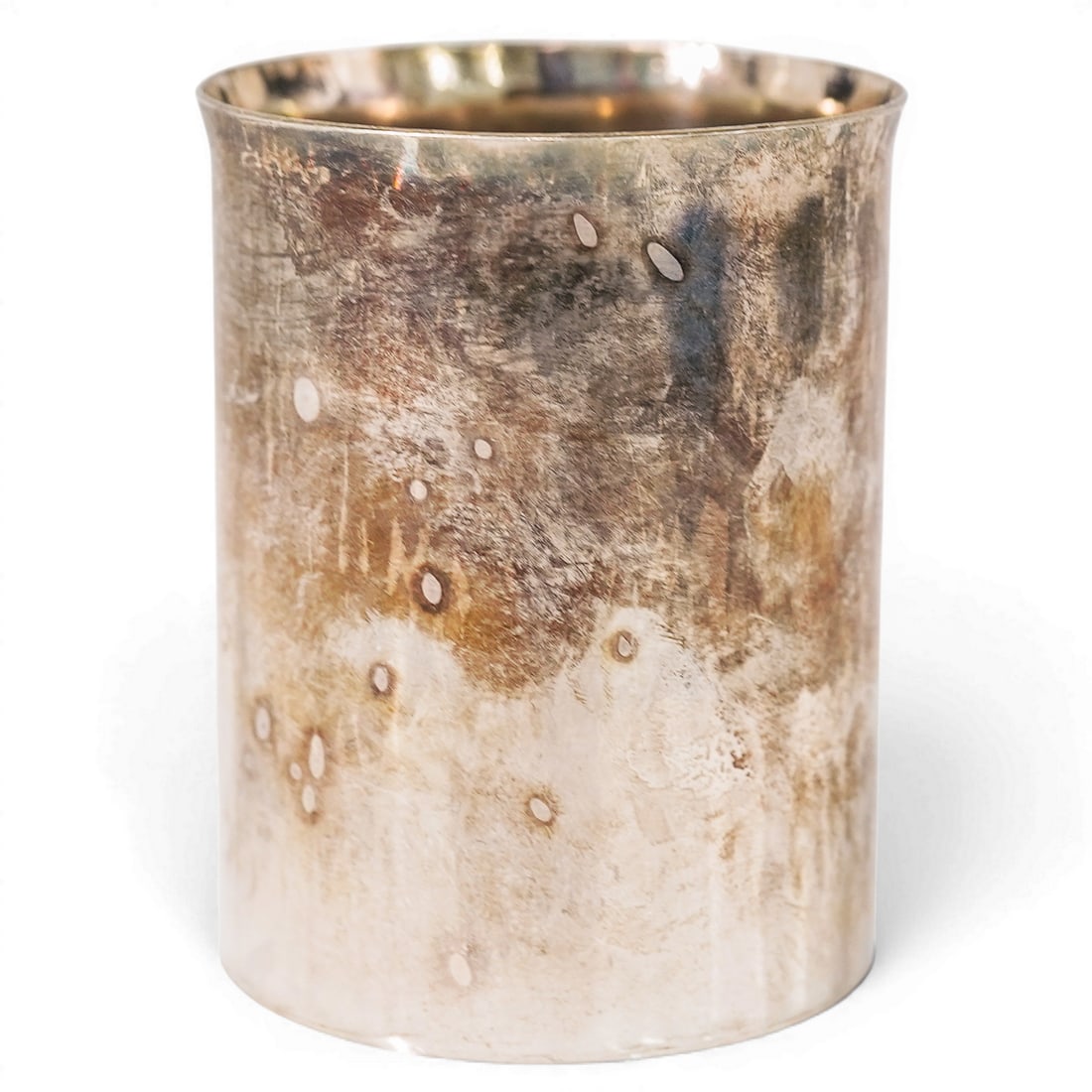 Rey Urban Sterling Silver Beaker: Rey Urban Sterling Silver Beaker 1971, Swedish Handwrought sterling silver beaker of tapered cylindrical form, signed "Rey Urban" and marked "STERLING", "RU", Swedish Three Crowns control mark, "S"