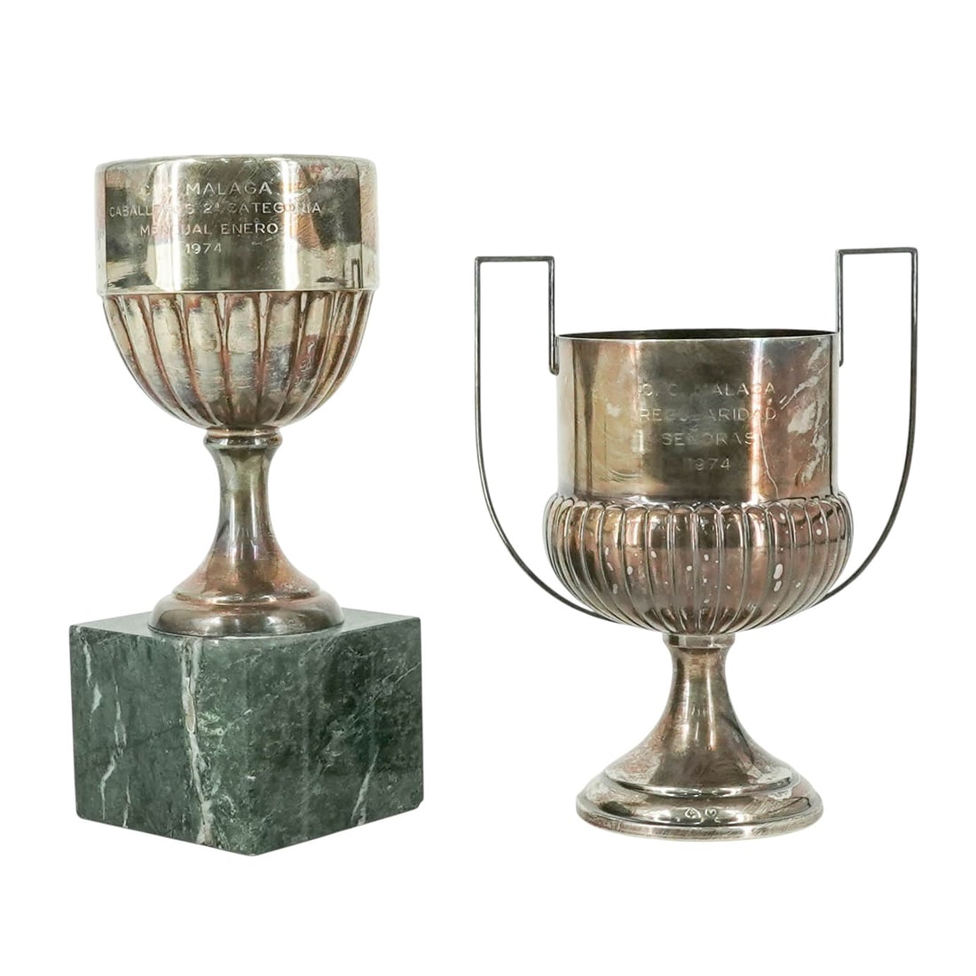 Pair Sterling Silver Engraved Trophy Cups (1 of 9)
