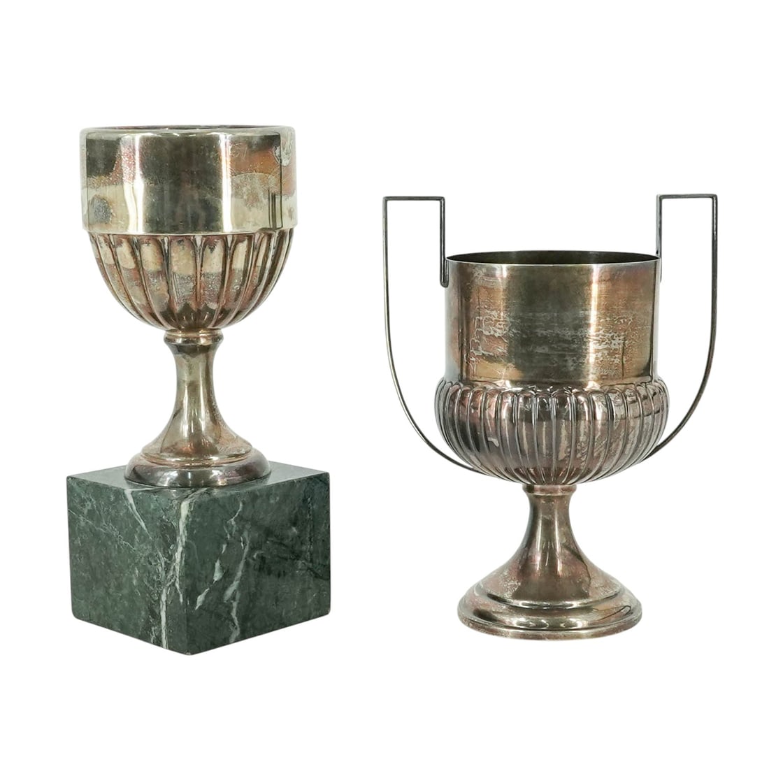 Pair Sterling Silver Engraved Trophy Cups - 4