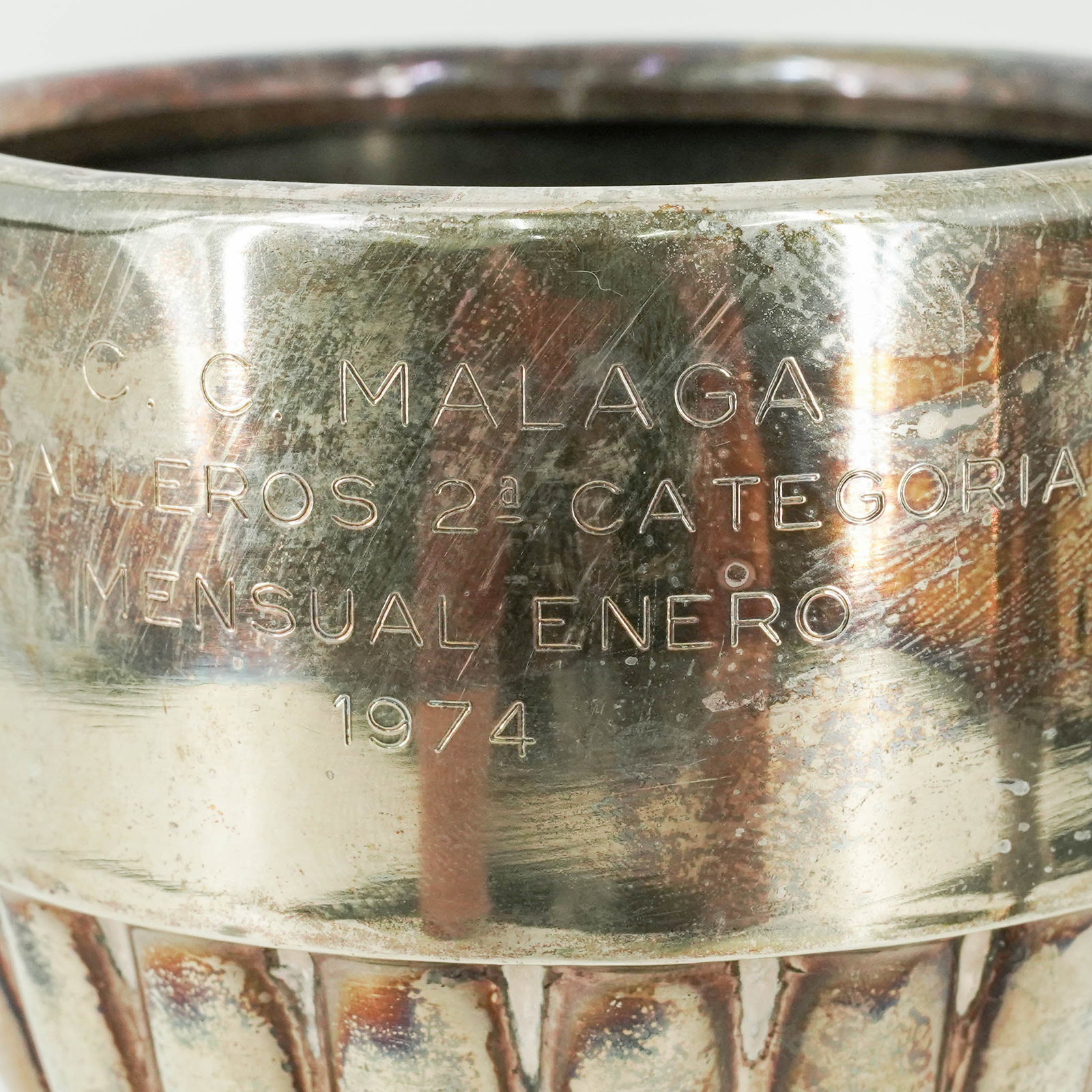 Pair Sterling Silver Engraved Trophy Cups - 6