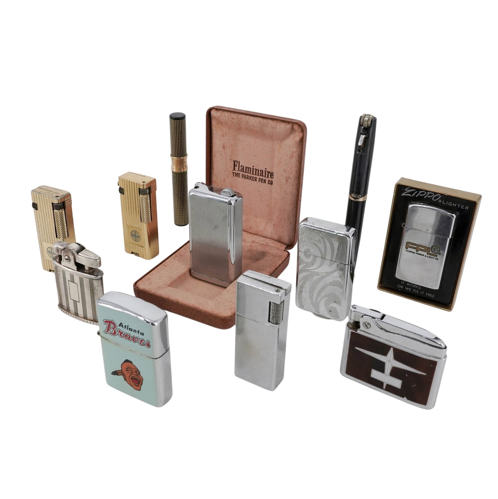 (12 Pcs) Vintage Zippo Ronson Parker Flaminaire & Assorted Lighter Collection (1 of 10)