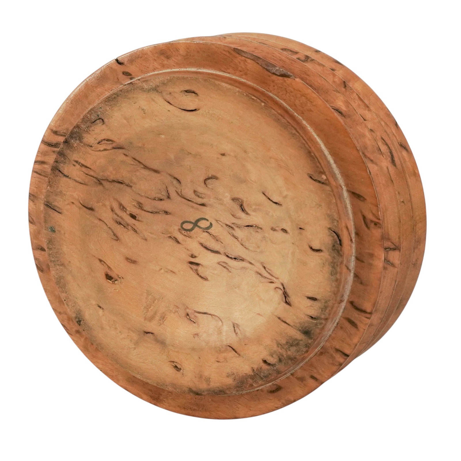 Pair Lidded Cylindrical Wooden Boxes - 10