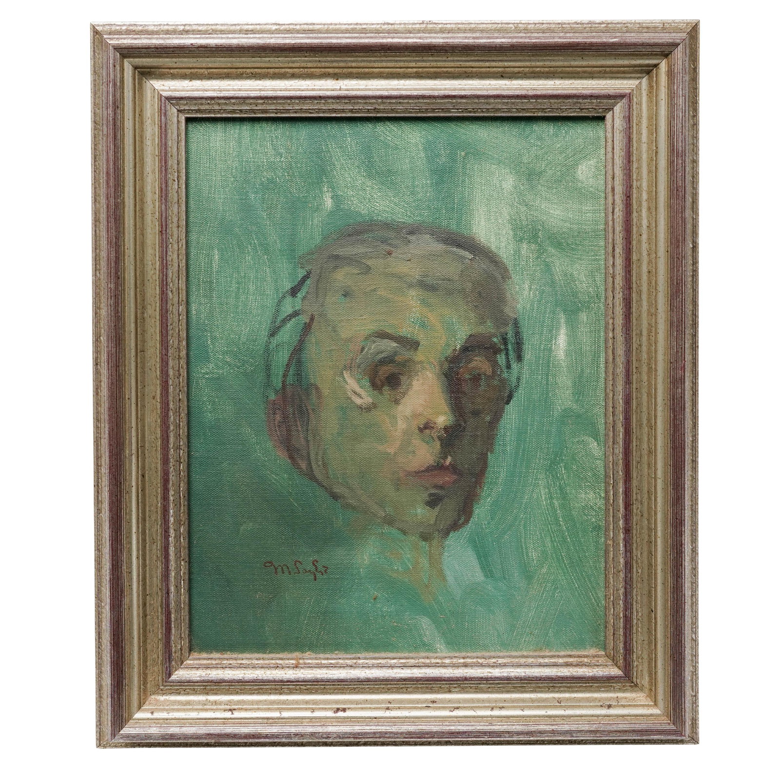 Signed Expressionist Oil On Canvas Portrait Painting (1 of 4)