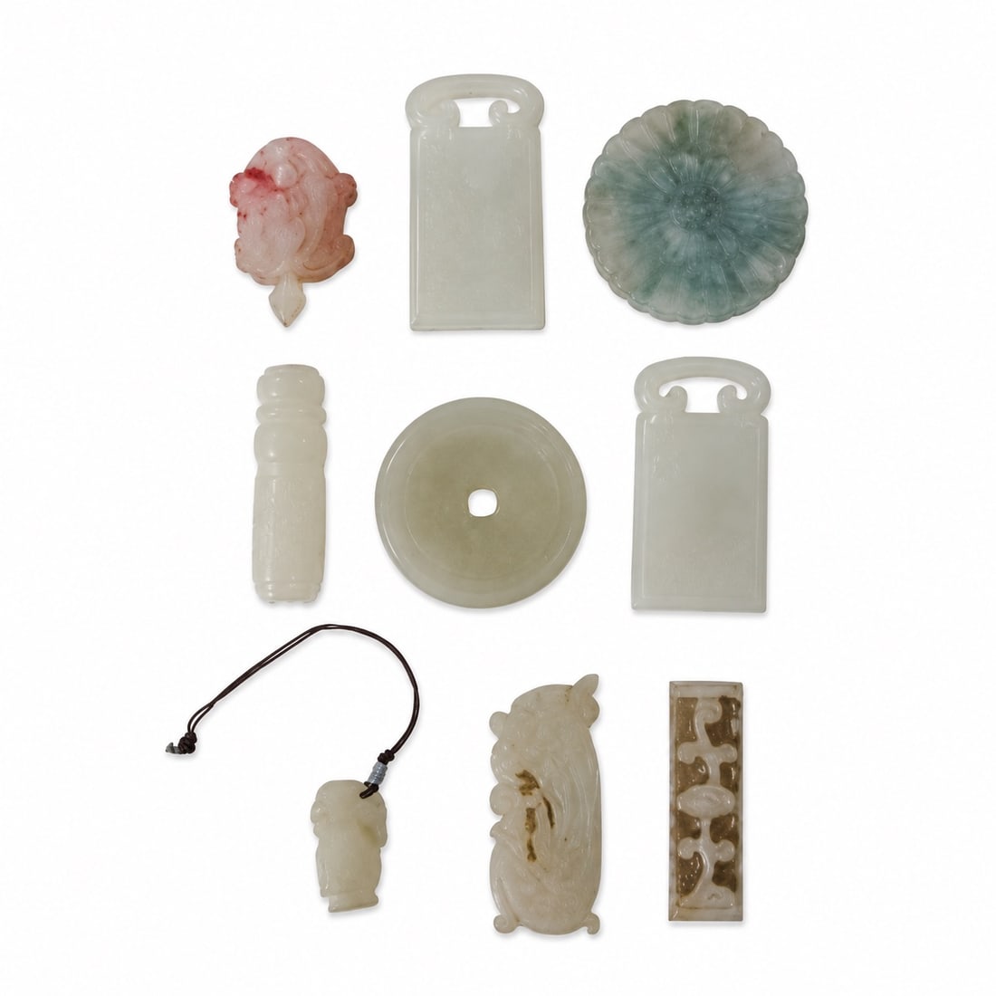 (9 pc) Chinese Jade Assorted Carved Pendants (1 of 8)