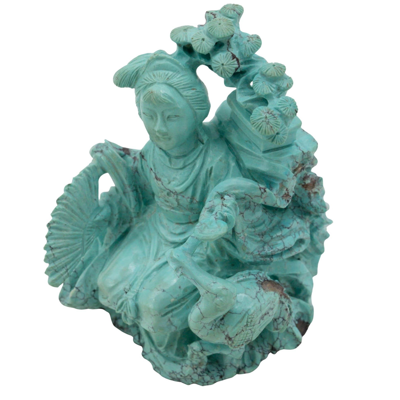 Chinese Carved Turquoise Guanyin (1 of 7)
