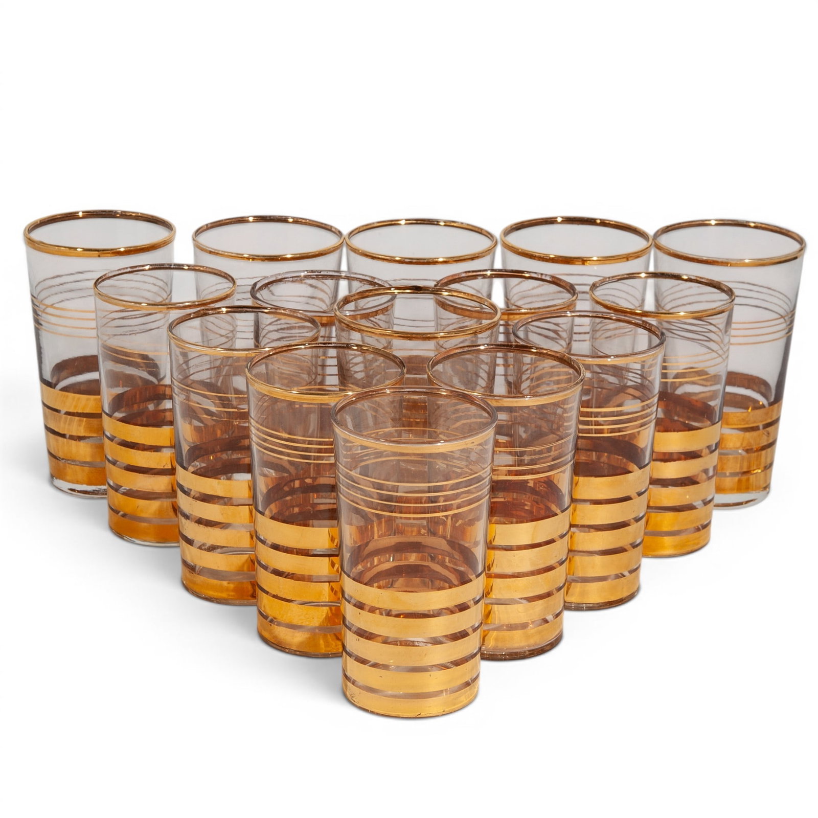 (15 pc) Macbeth Evans Gold Sovereign Ringed Drinking Glasses (1 of 8)