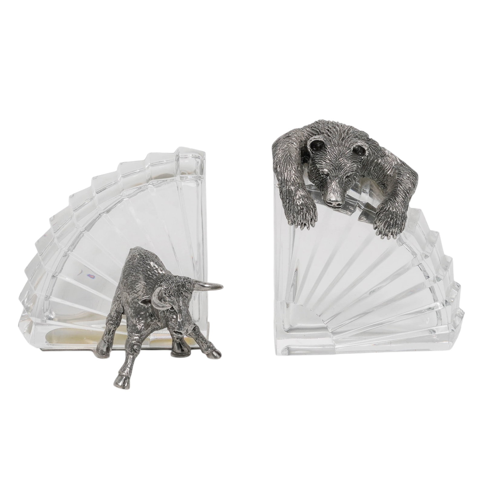 Vintage Frankli Wild Crystal & Pewter Bookends (1 of 10)