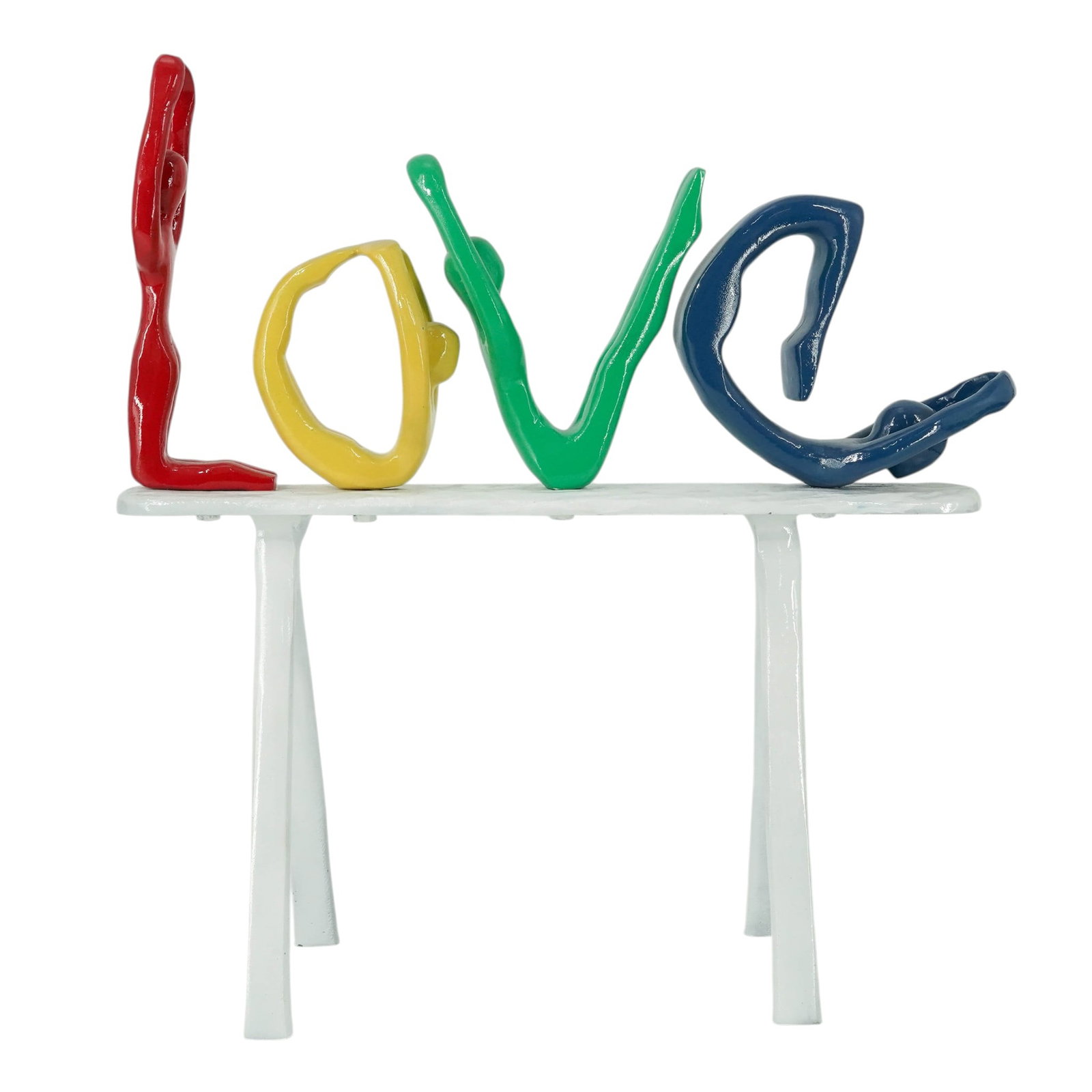 Contemporaru Abstract Colorful (LOVE) Pop Art Sculpture: Contemporaru Abstract Colorful (LOVE) Pop Art Sculpture 20th Century abstract Pop Art sculpture featuring the word “LOVE” rendered in bold, colorful forms. Expressive and playful design with