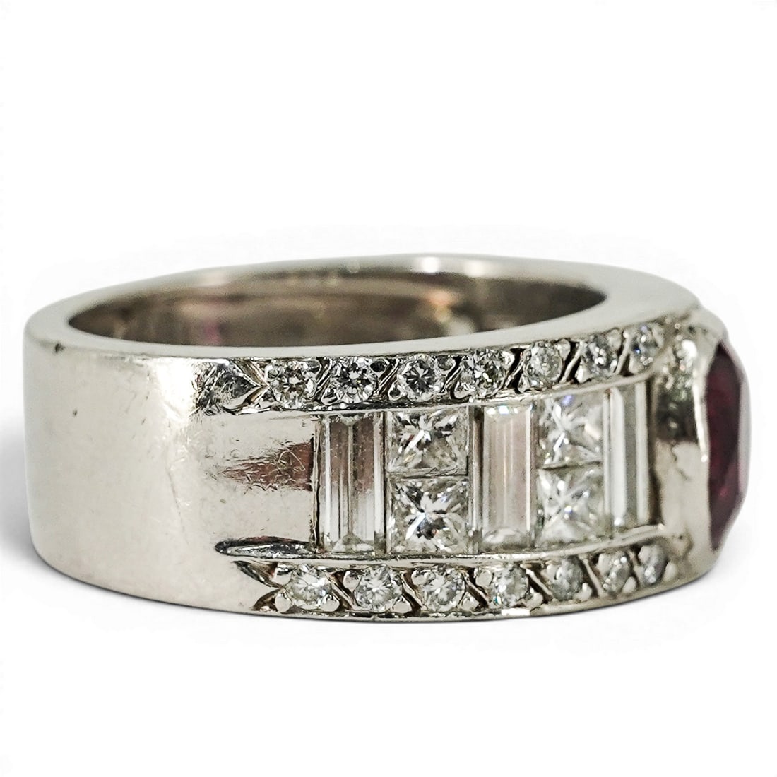 Platinum GIA Ruby & Diamond Ring - 7