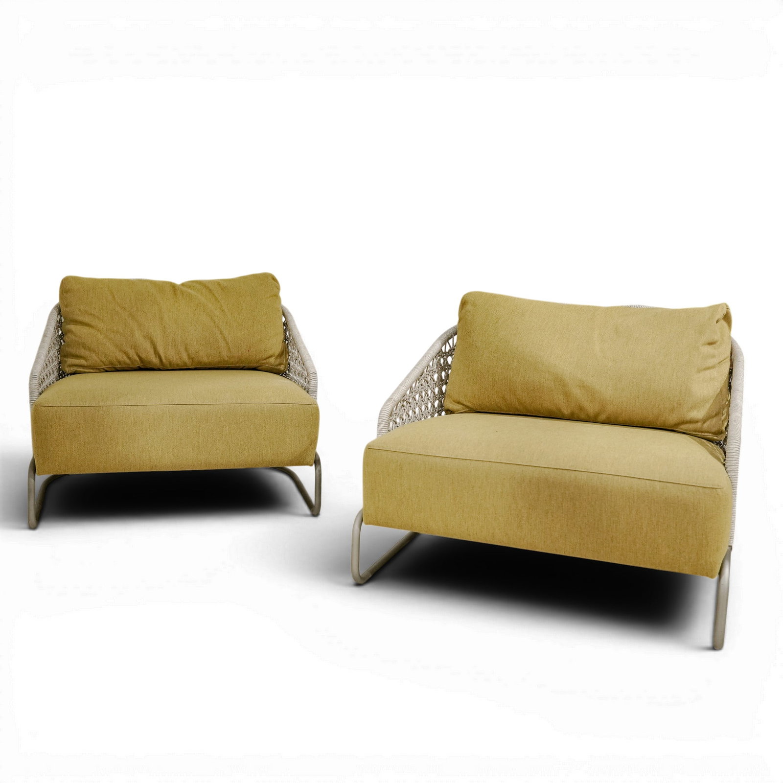 Pair of Artefacto Positano II Lounge Chairs: Pair of Artefacto Positano II Lounge Chairs 20th century, Brazilian Pair of Artefacto Positano II lounge chairs. Features deep-seating outdoor armchair characterized by its oversized, organic silhouet