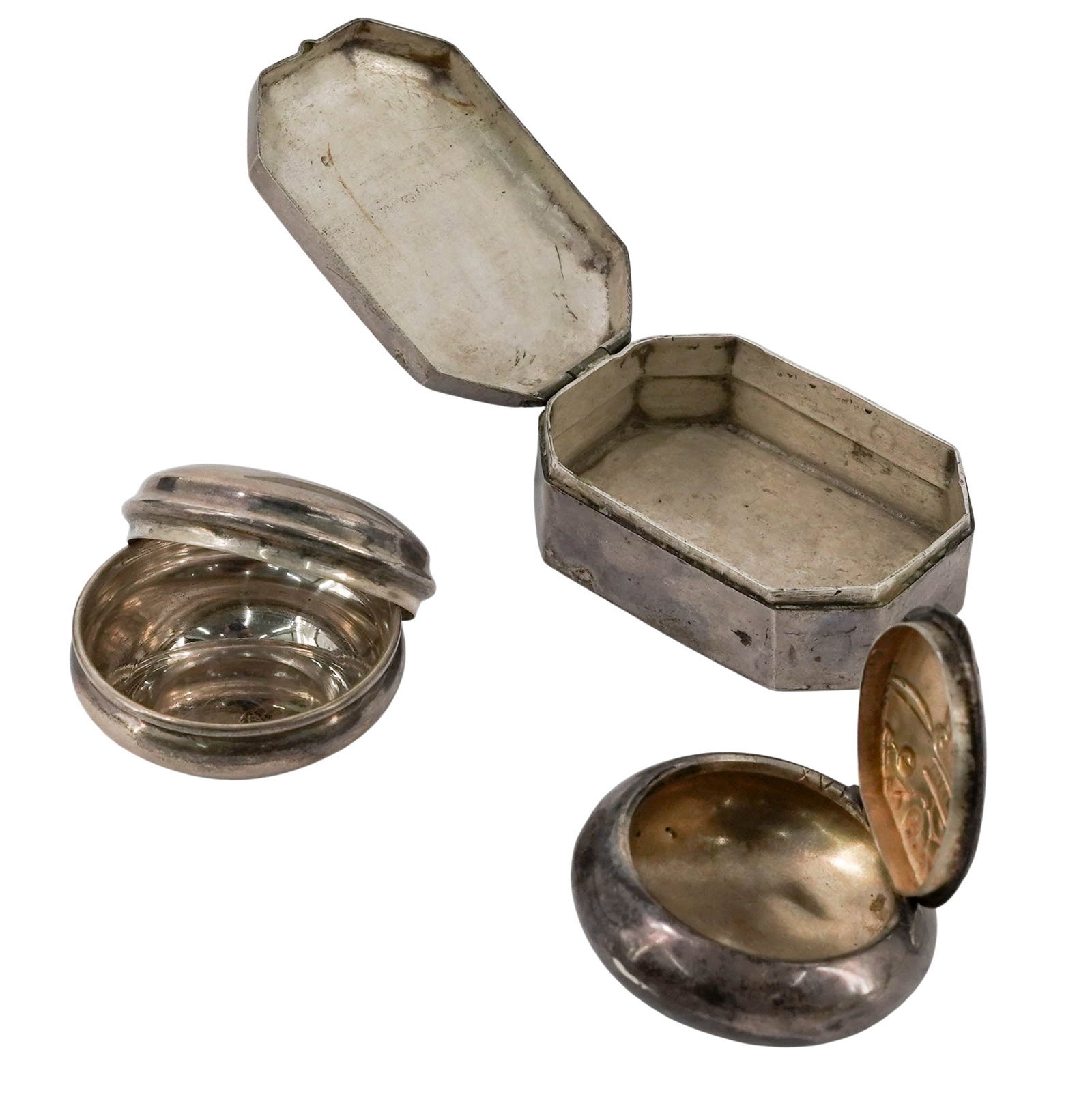 (3 pcs) Antique Silver Snuff Boxes - 2