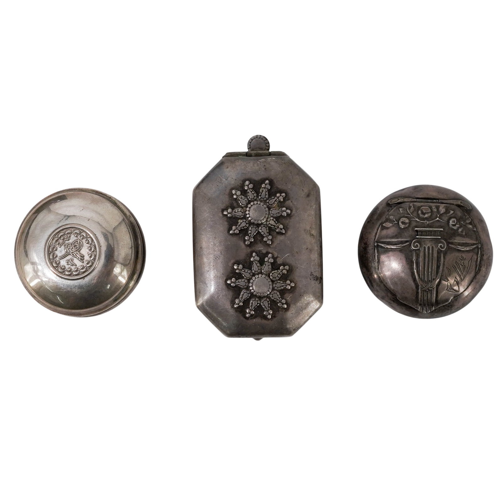 (3 pcs) Antique Silver Snuff Boxes - 4