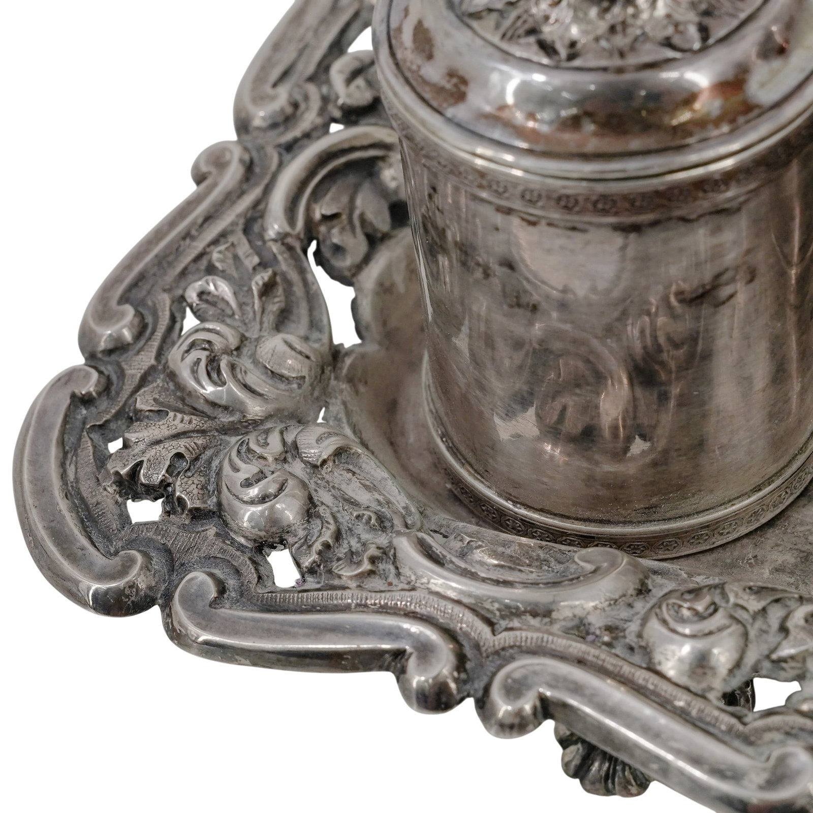 Antique Portuguese Silver Bedside Table Set - 9