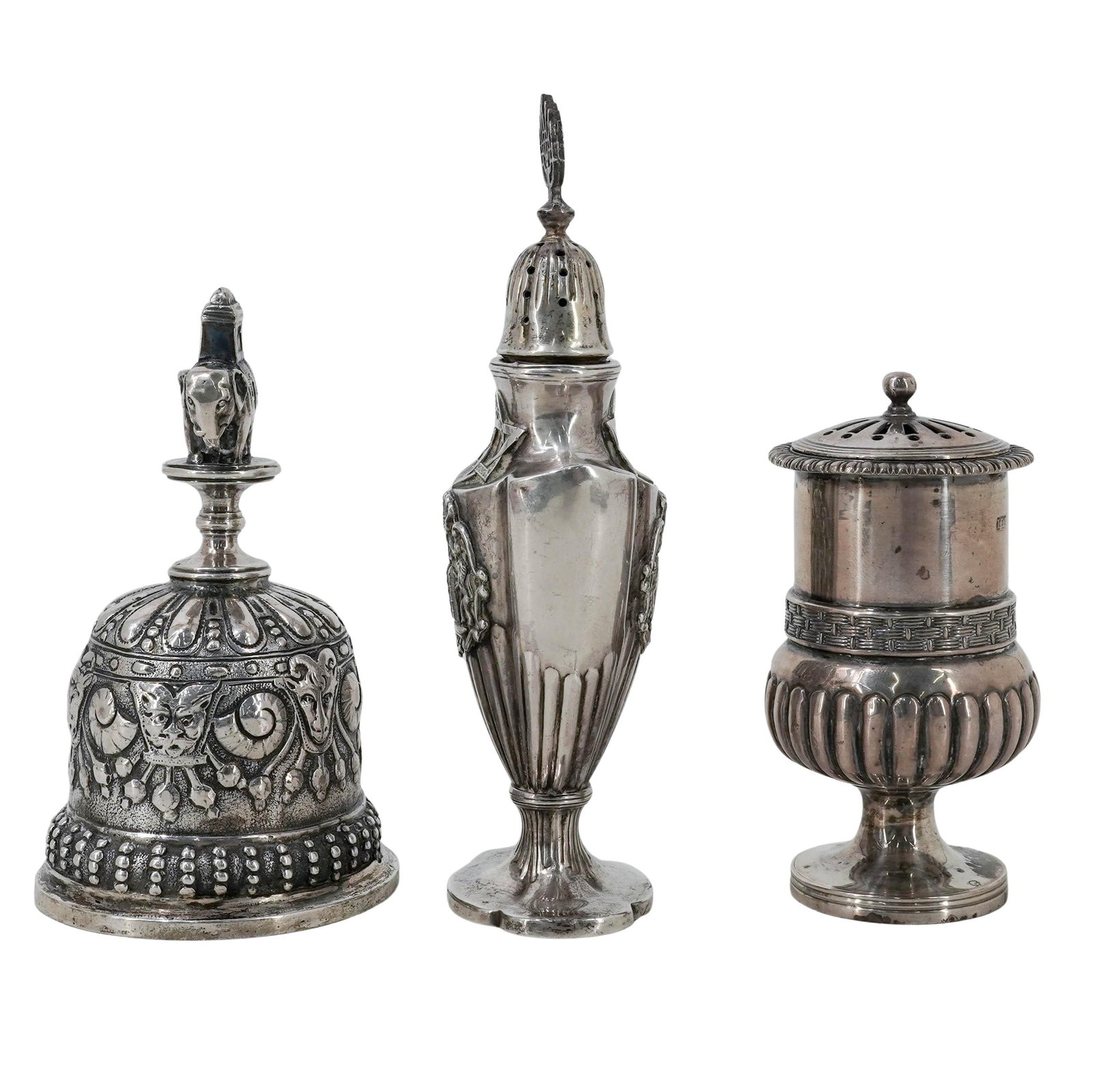 (7 pcs) Antique Sterling Silver Tableware - 8