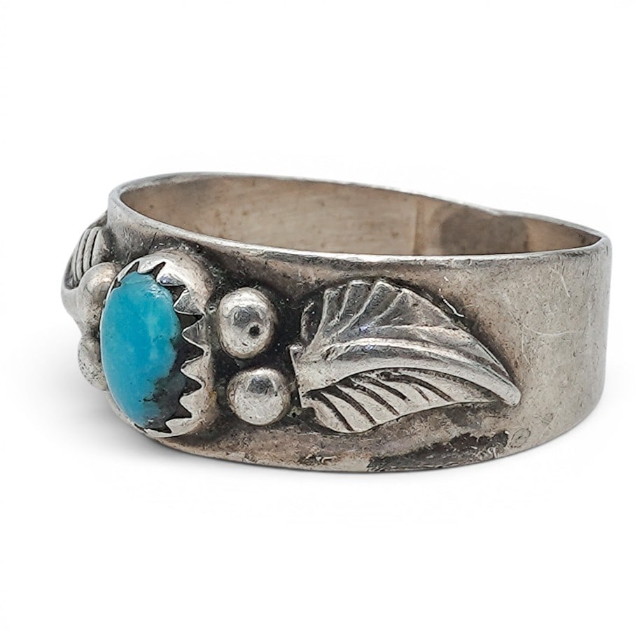 A Linda Marble Navajo sterling silver and turquoise ring (1 of 6)