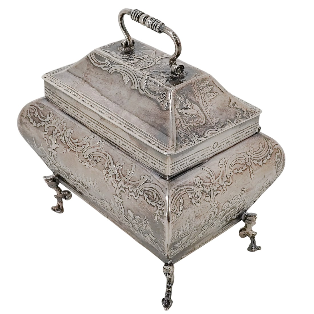 19th Cent. B H Joseph & Co. 930 Silver Footed Box (1 of 11)