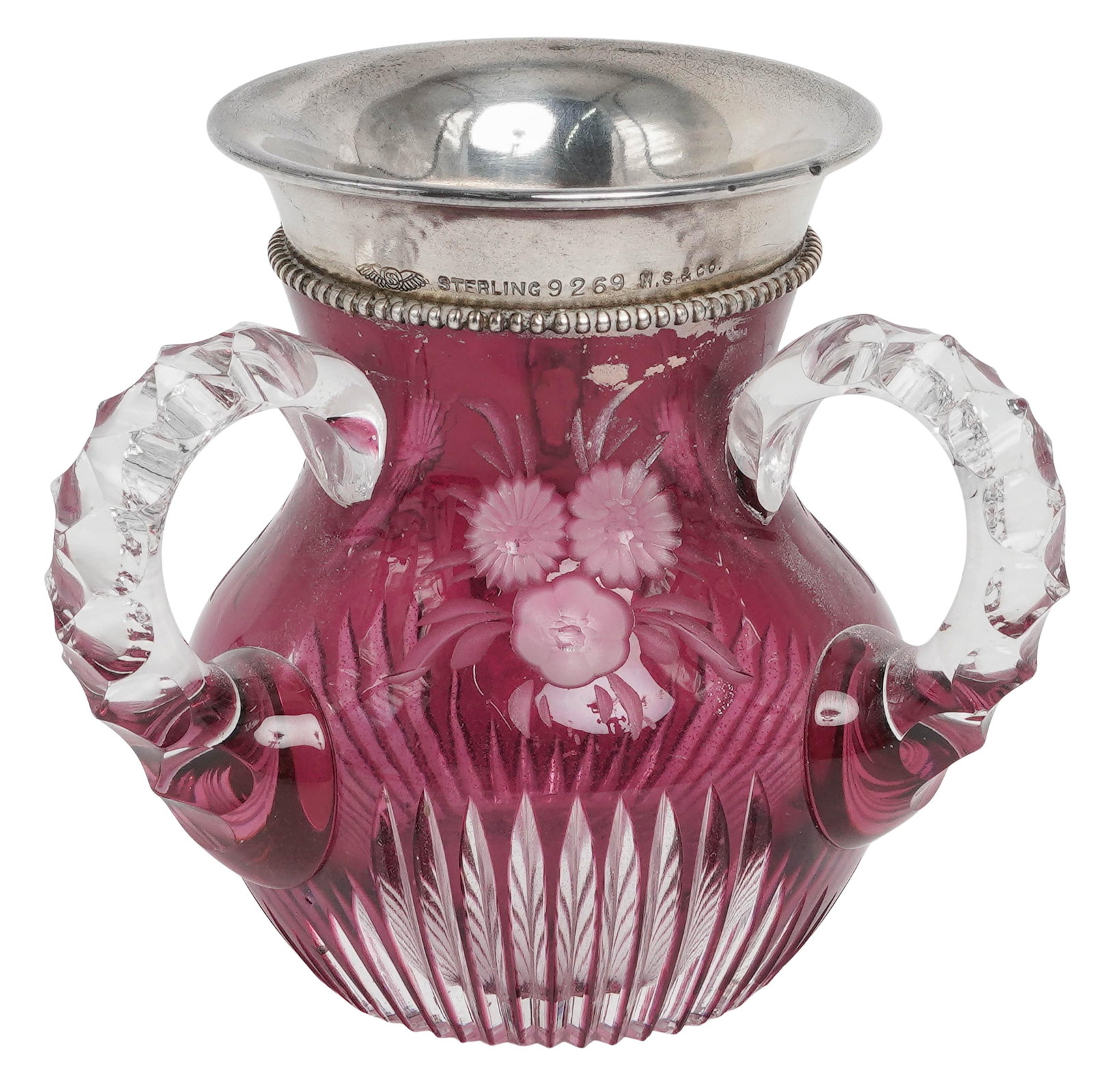 George W. Shiebler & Co. Sterling and Cut Crystal Handle Loving Cup (1 of 6)