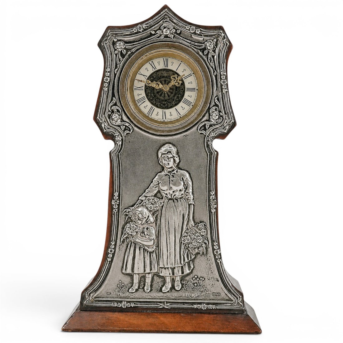 John Ashford & Sons Sterling Mounted Narco Mantle Clock (1 of 7)