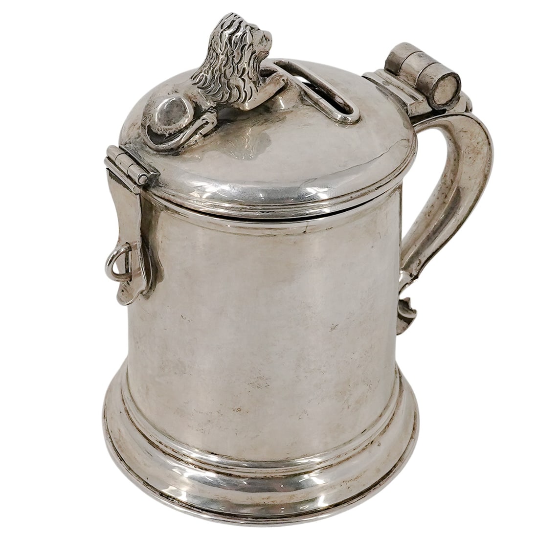 Antique English Sterling Silver Tankard Coin Bank (1 of 10)