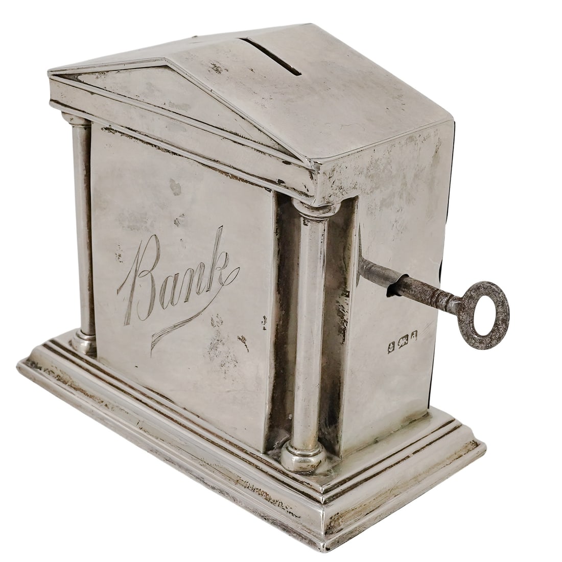 Antique English Sterling Silver Building Coin Bank (1 of 11)