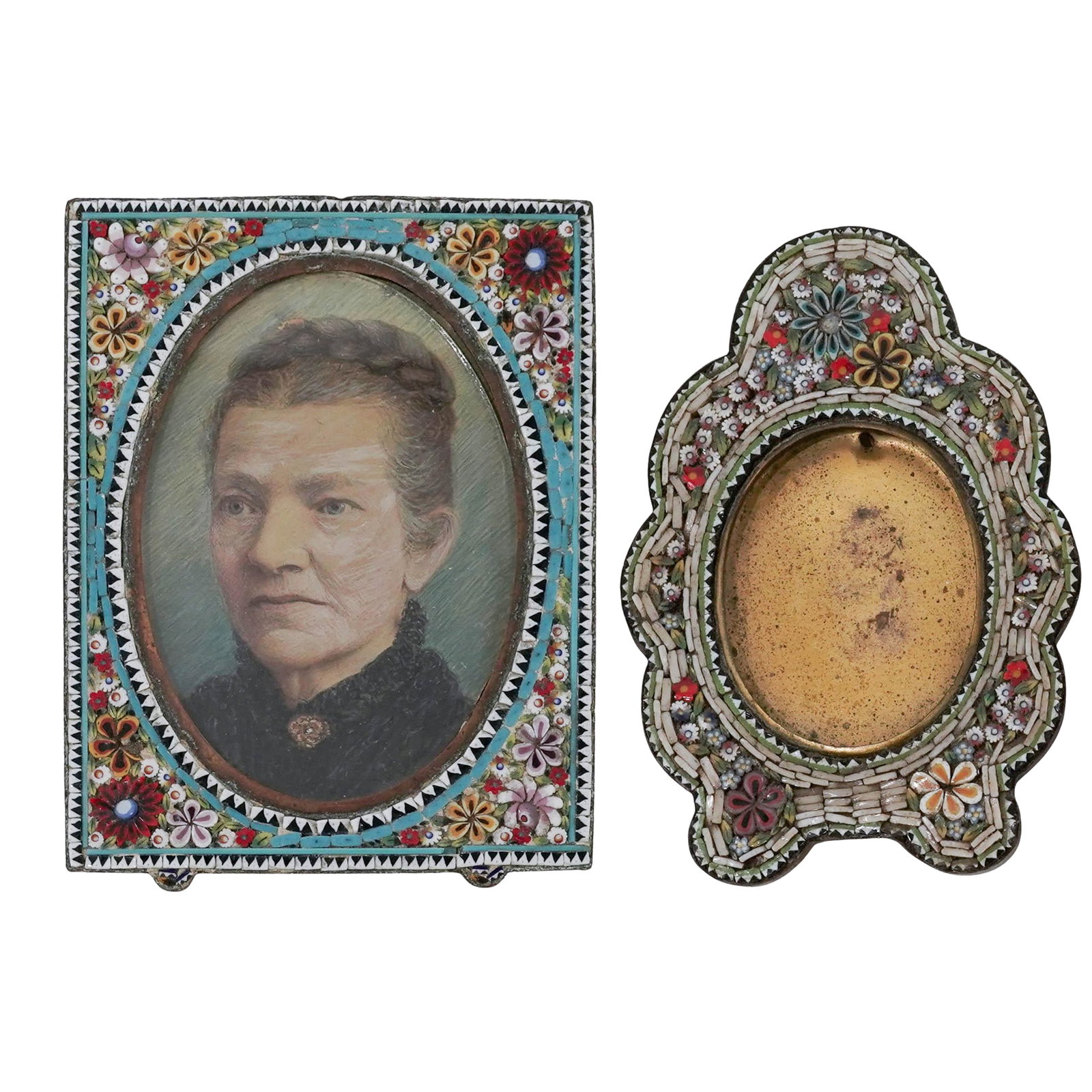 (2 pc) Italian Micro Mosaic Picture Frames (1 of 5)
