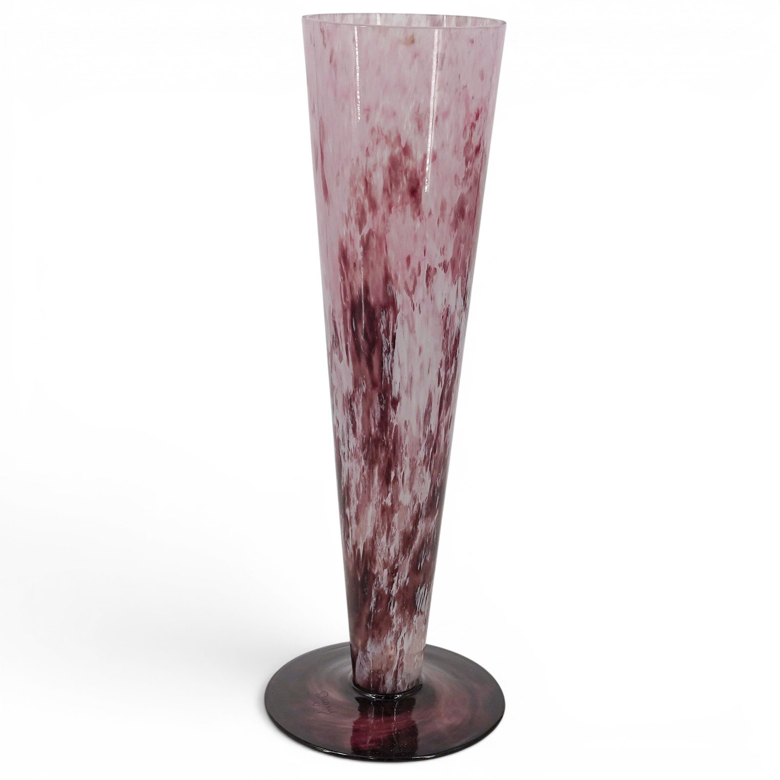 Art Deco Degue Purple Mottled Glass Vase (1 of 7)