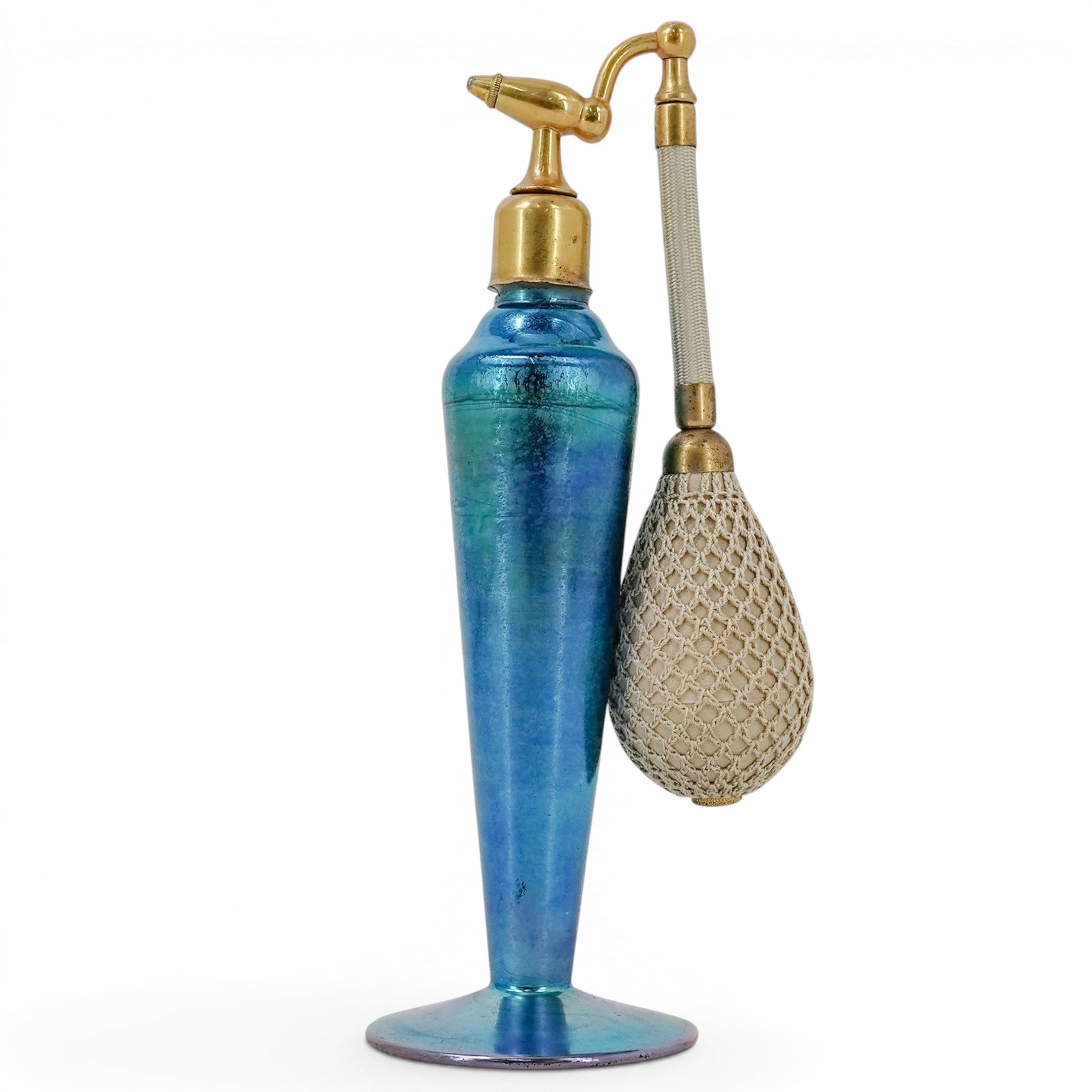 Steuben Blue Favrile Blue Iridescent Perfume Atomizer (1 of 6)
