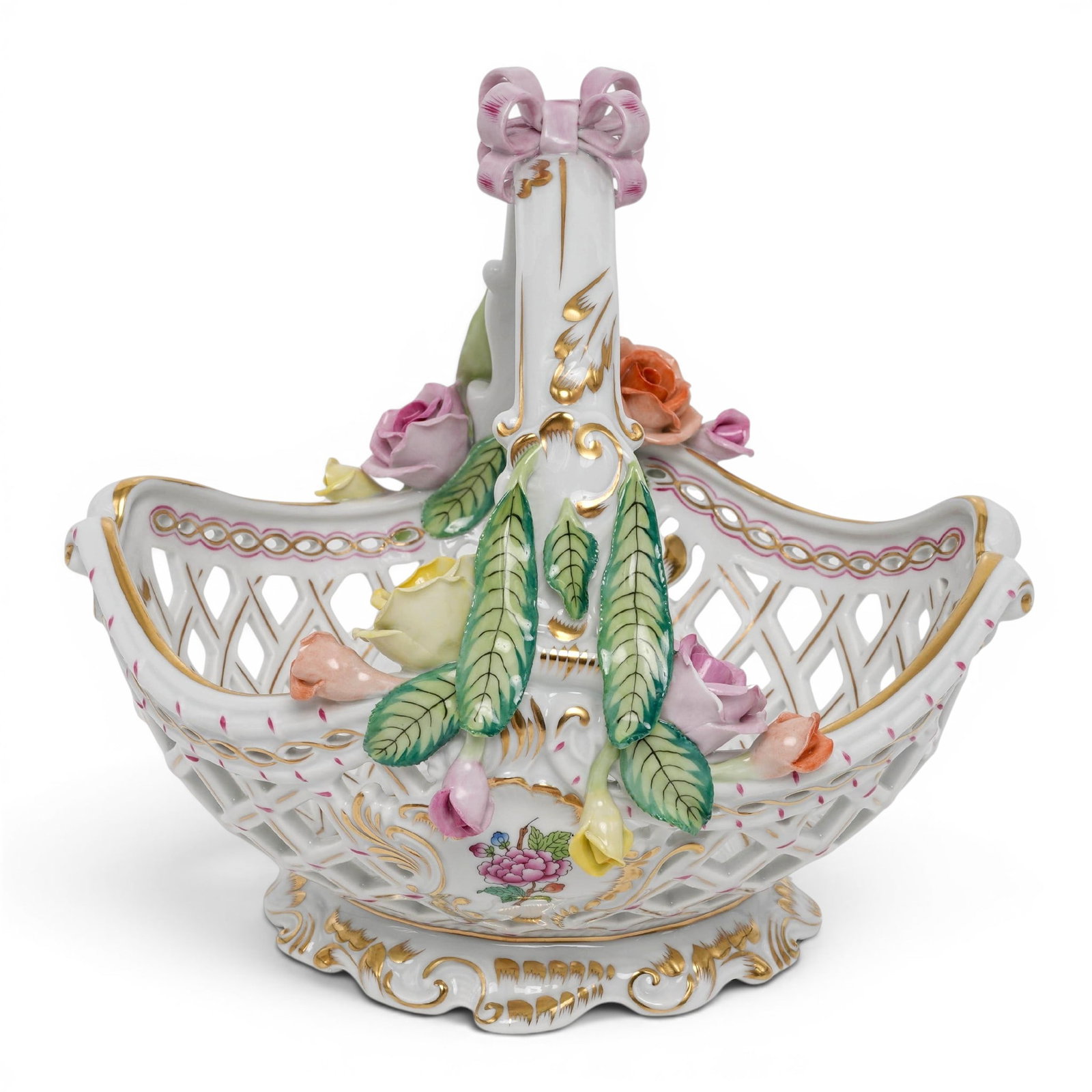 Herend "Eton" Porcelain Reticulated Basket (1 of 7)