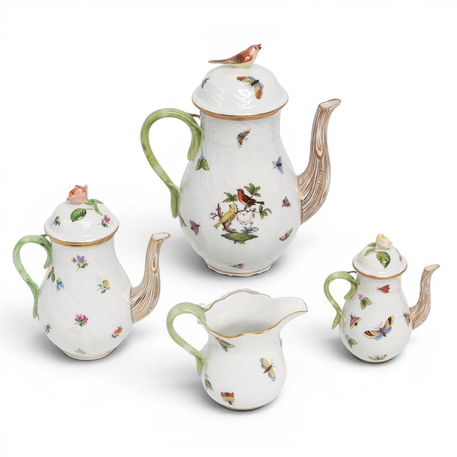 (4) Herend Rothschild Bird & Floral Porcelain Coffee Set (1 of 7)