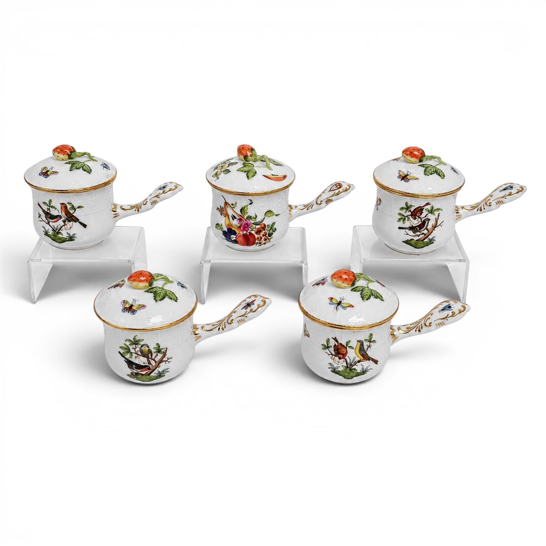 (5 pc) Herend Fruits and Flowers Pots De Creme (1 of 8)