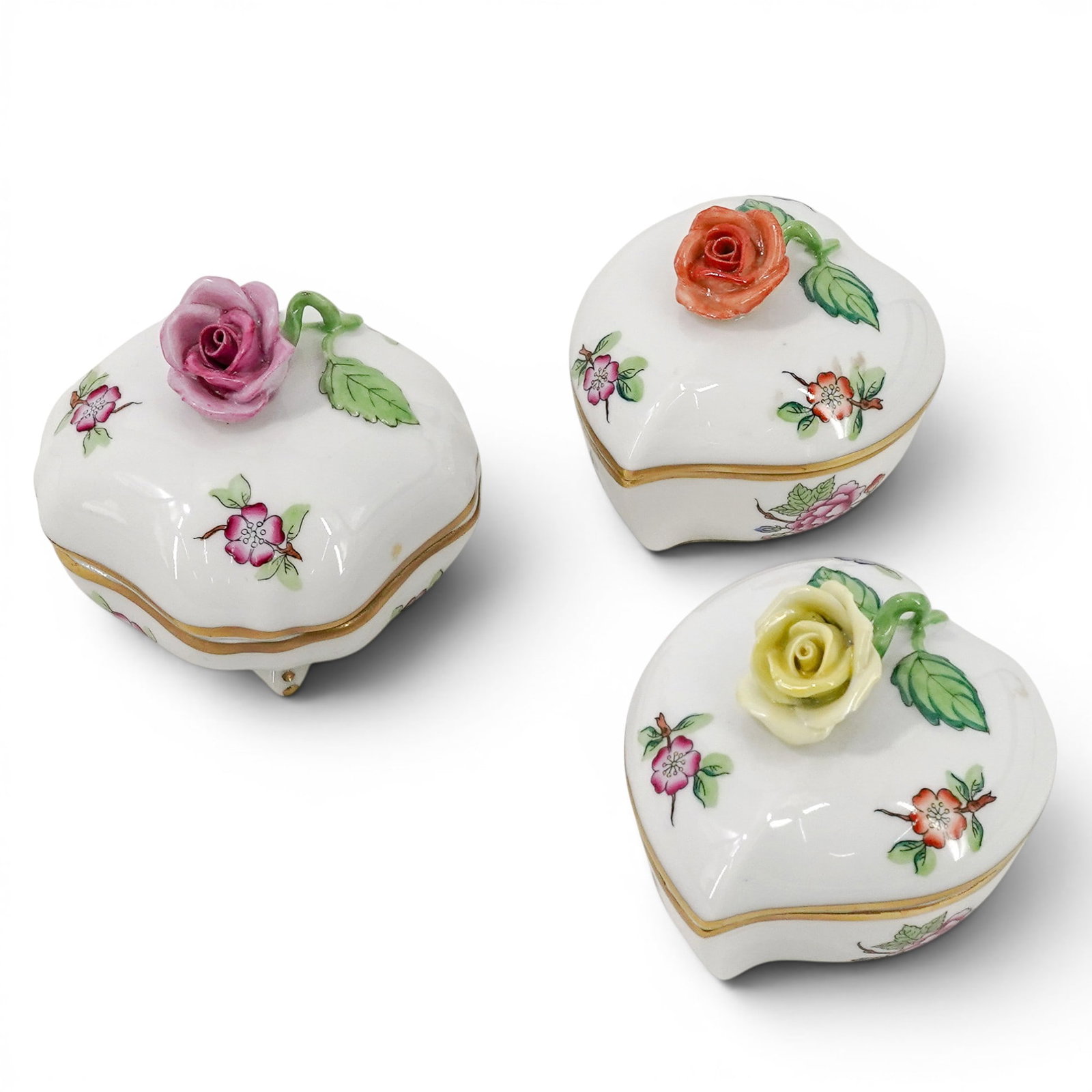 (3pc) Vintage Herend Porcelain Trinket Boxes (1 of 8)