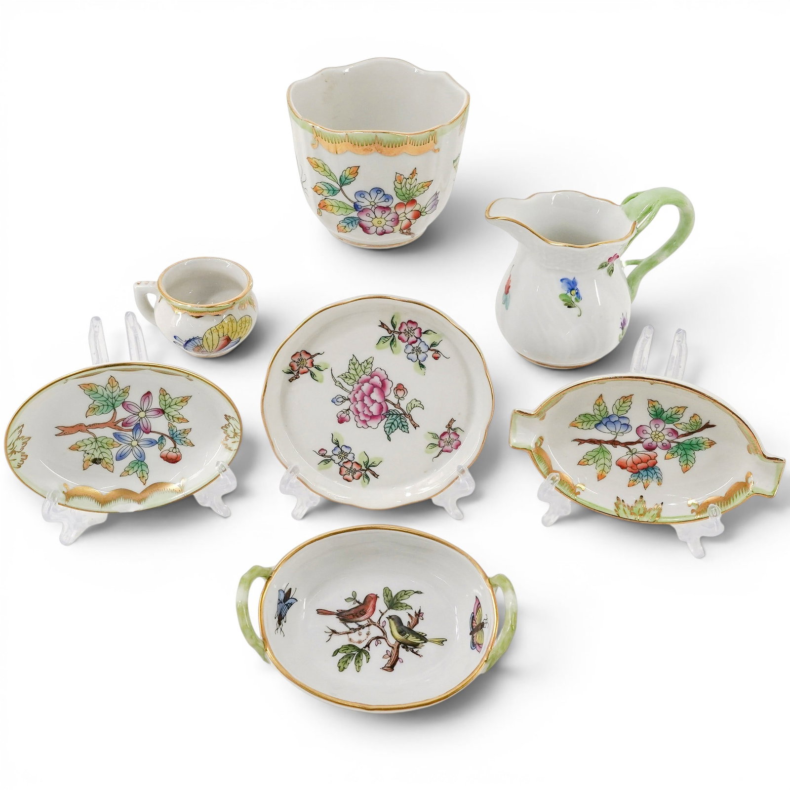 (7 pcs) Herend Porcelain Miniature Porcelain Set (1 of 16)