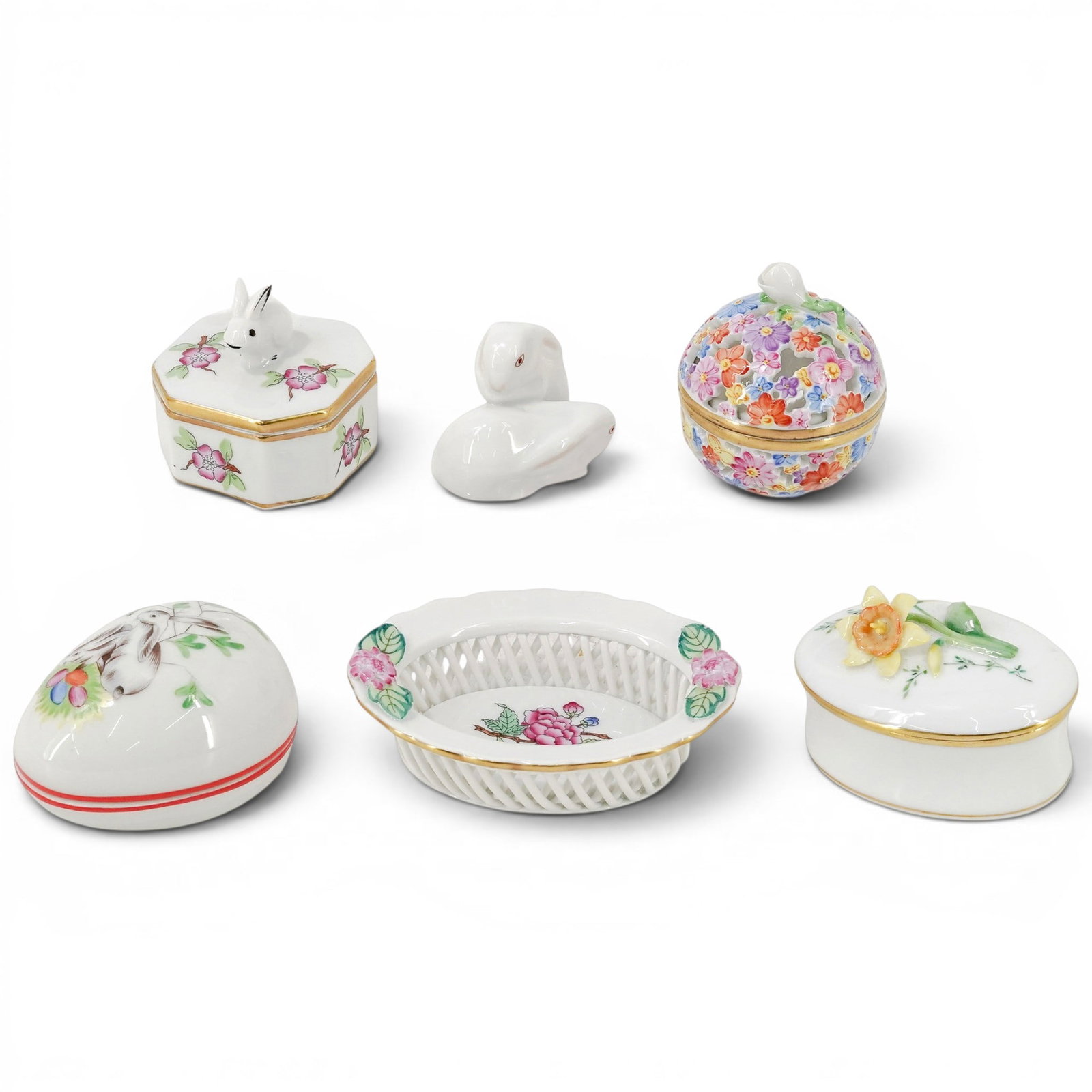 (6 pcs) Herend Porcelain Grouping (1 of 13)