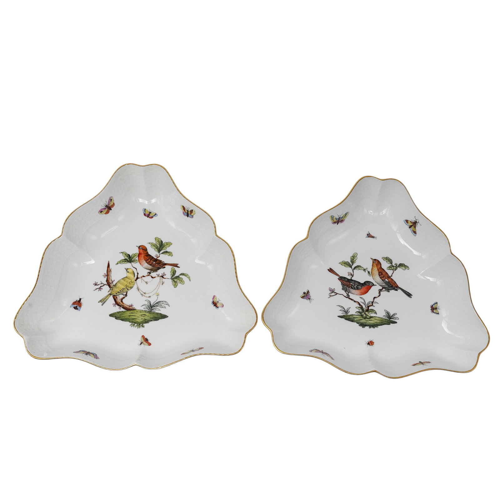 Pair of Herend Rothschild Bird Porcelain Vegetable Bowls (1 of 10)