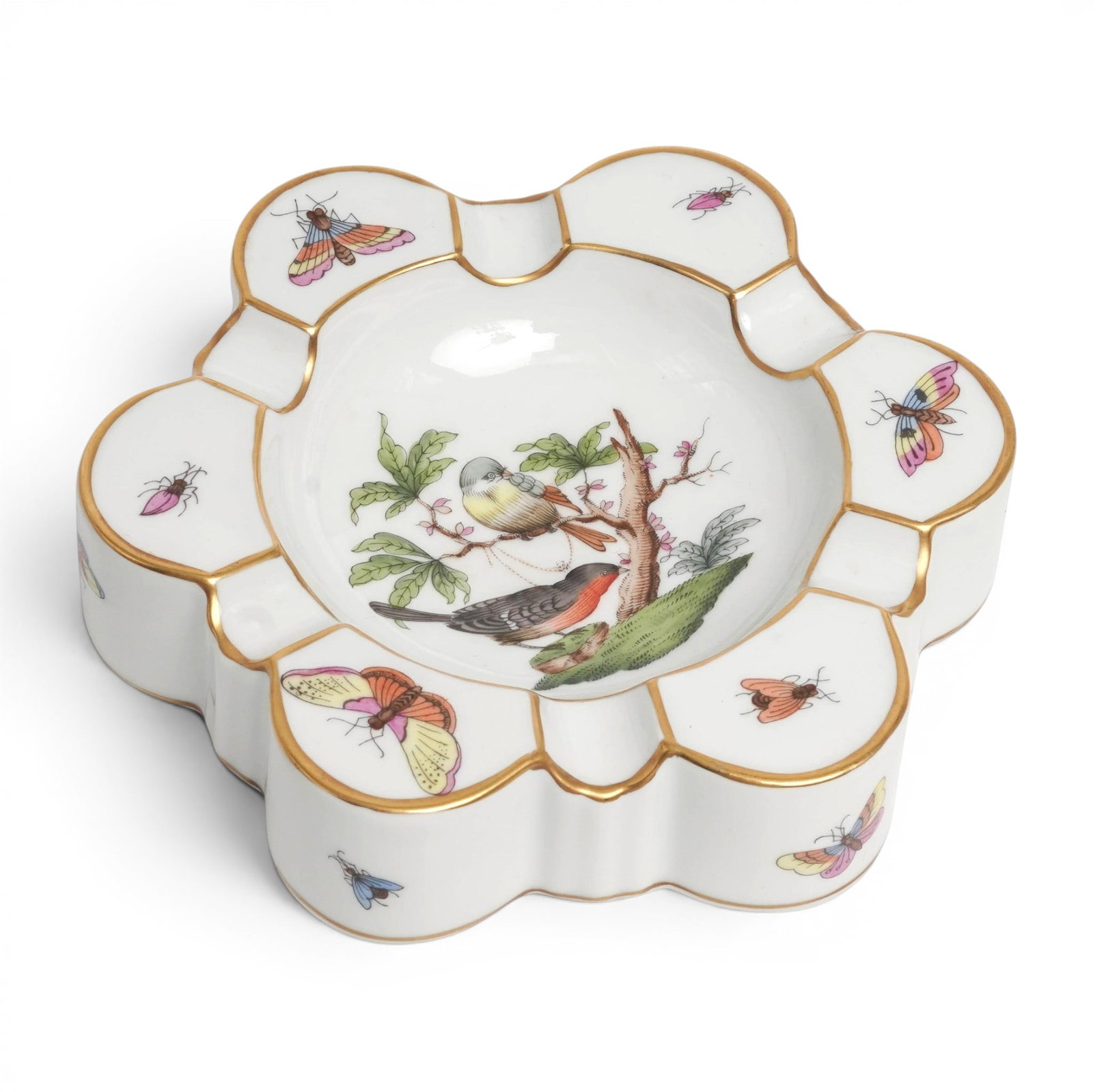 Herend Rothschild Bird Porcelain Ashtray (1 of 9)