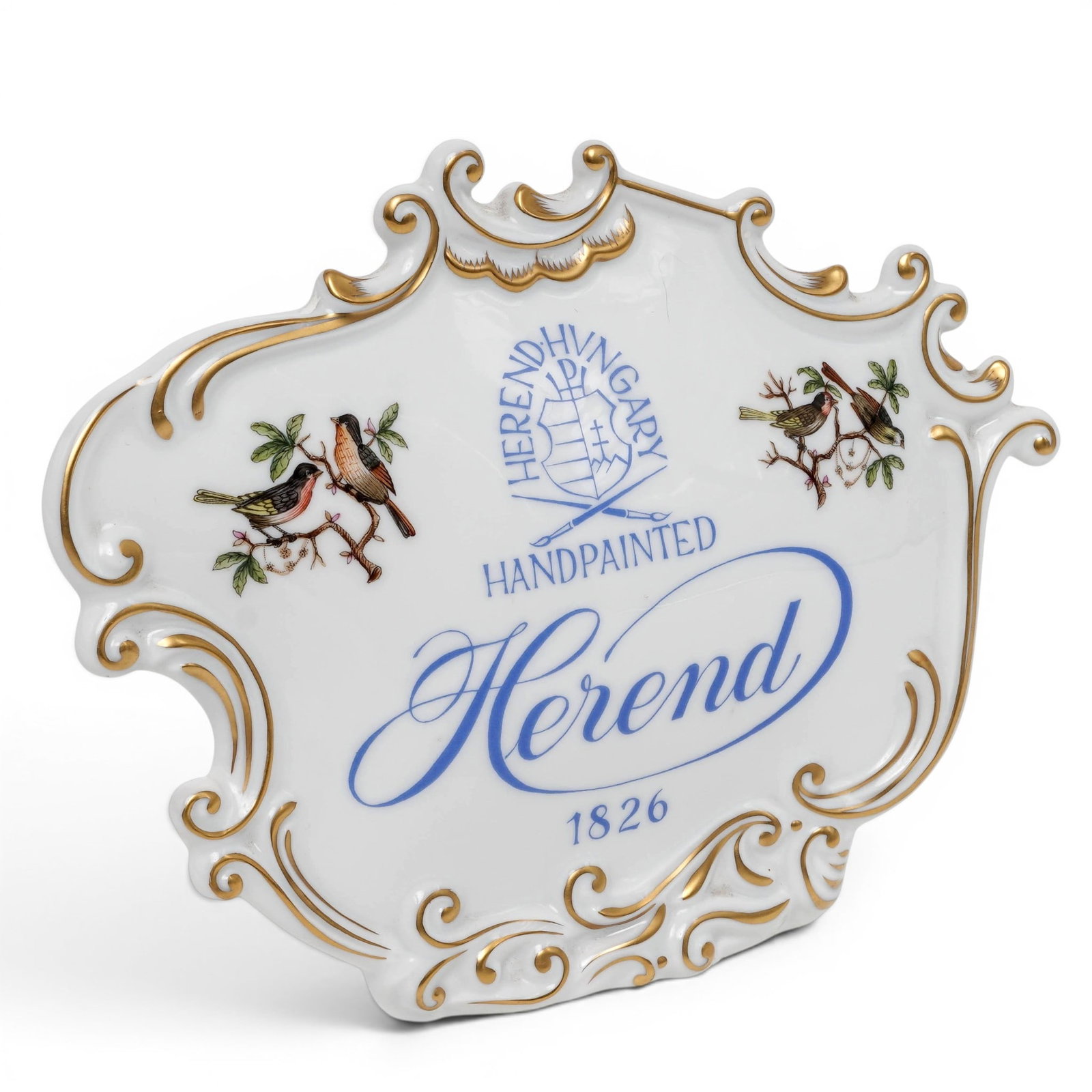Herend "Rothschild Bird" Porcelain Advertising Sign (1 of 6)