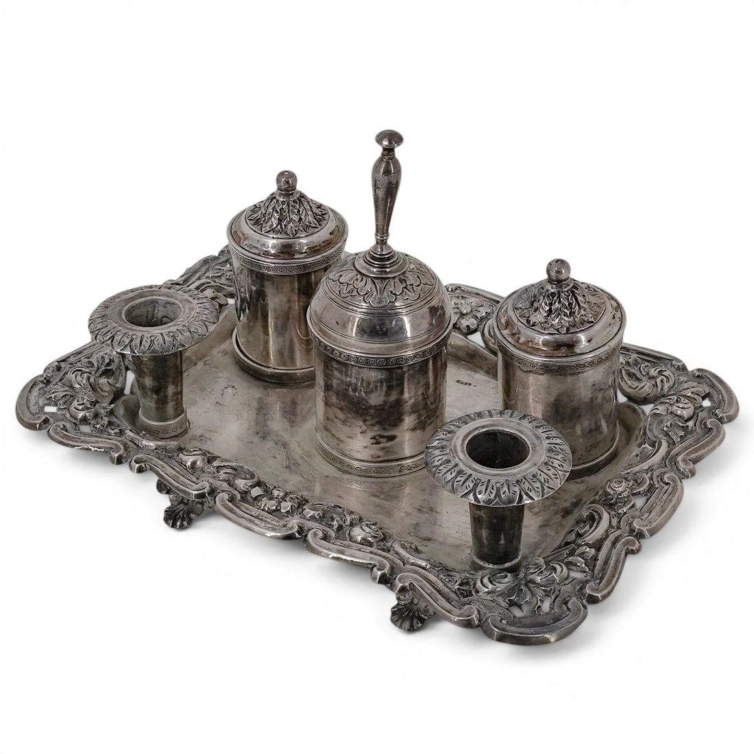 Antique Portuguese Silver Bedside Table Set (1 of 9)