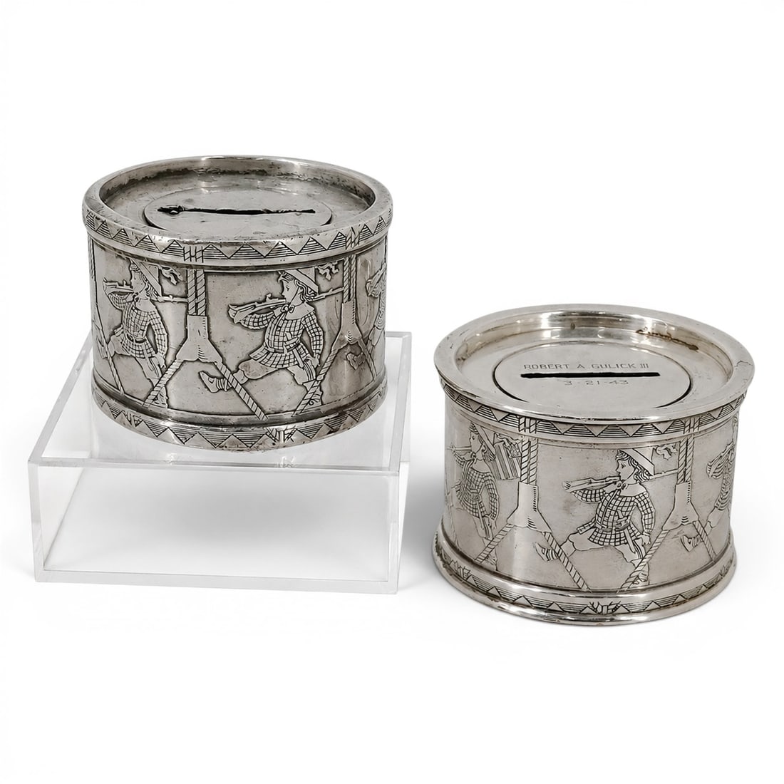 (2 Pc) Gorham Sterling Silver Figural Banks (1 of 8)