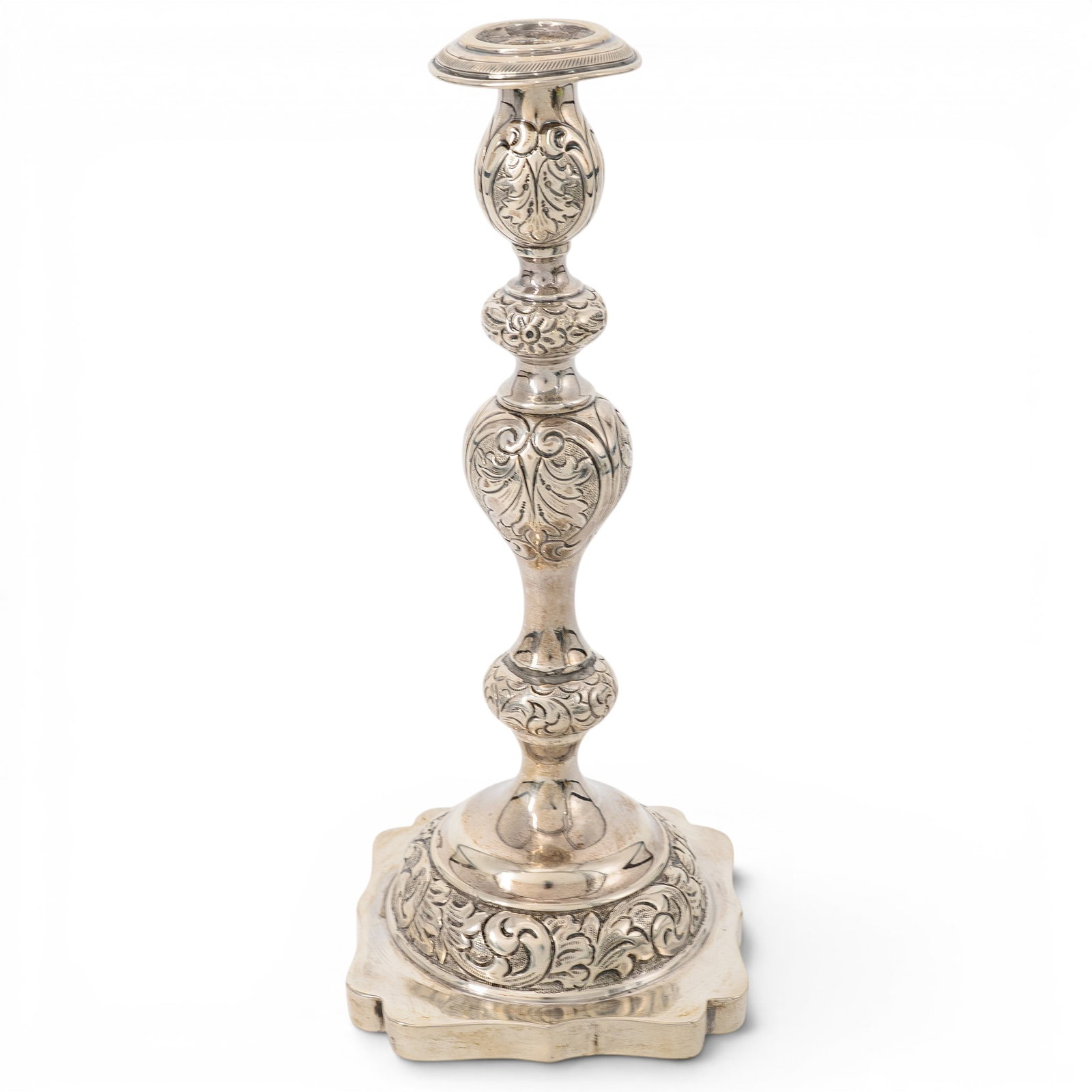 Imperial Russian Judaica 84 Silver Shabbat Candlestick: Imperial Russian Judaica 84 Silver Shabbat Candlestick c. 1904, Poland Imperial Russian Judaica 84 Silver Shabat candlestick. The town mark features double headed imperial eagle crest. This signifies 