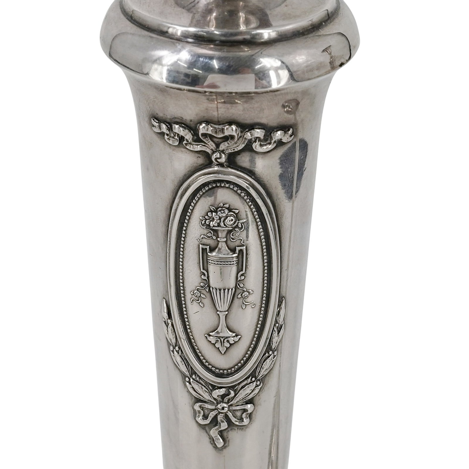 Pair Sterling Silver Neoclassical Candlesticks - 4