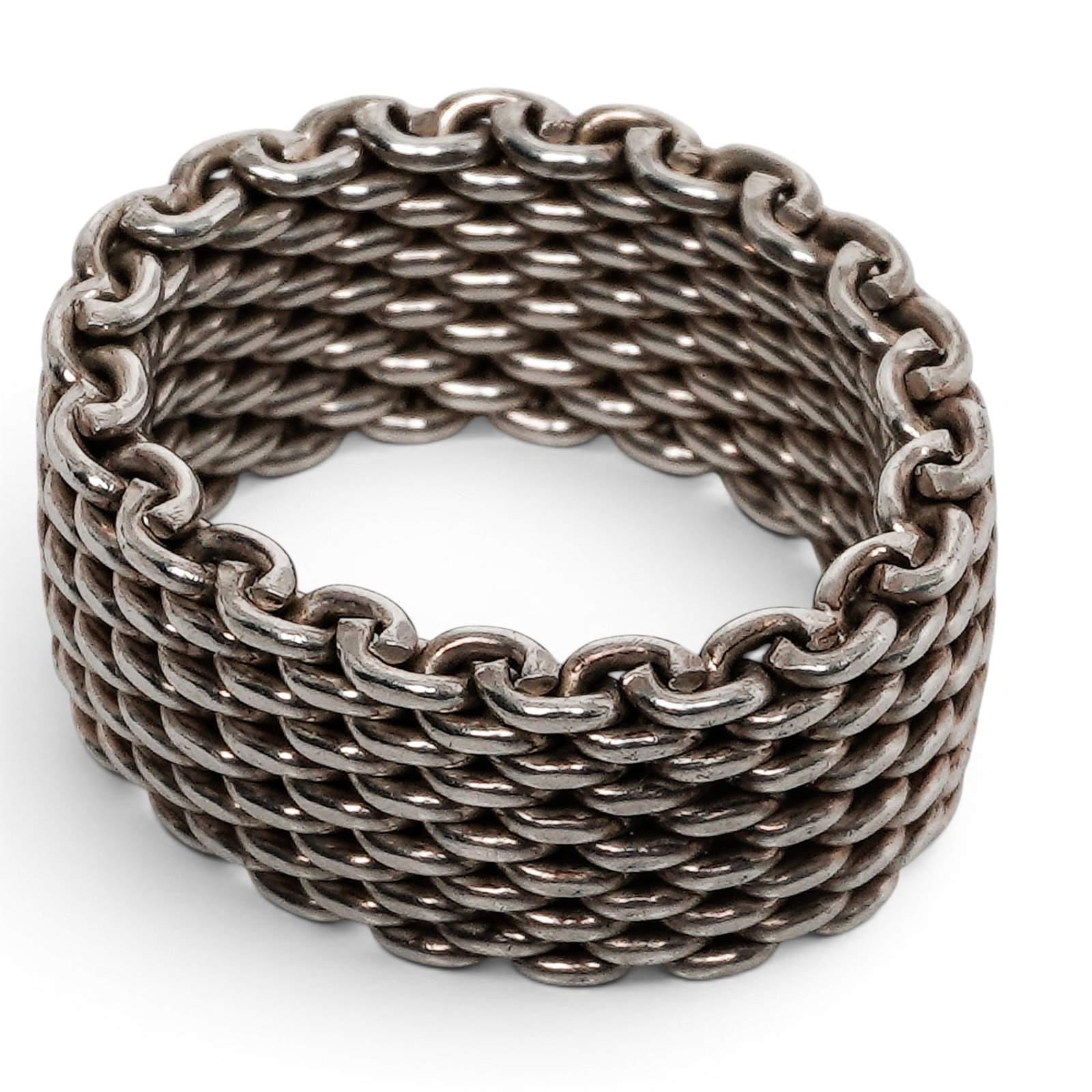 Tiffany & Co. Somerset Sterling Silver Mesh Ring (1 of 4)