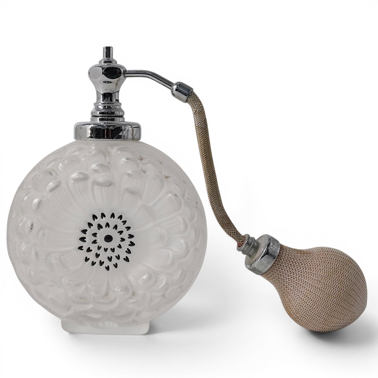 Lalique "Dahlia" Frosted Crystal Perfume Atomizer Bottle (1 of 6)