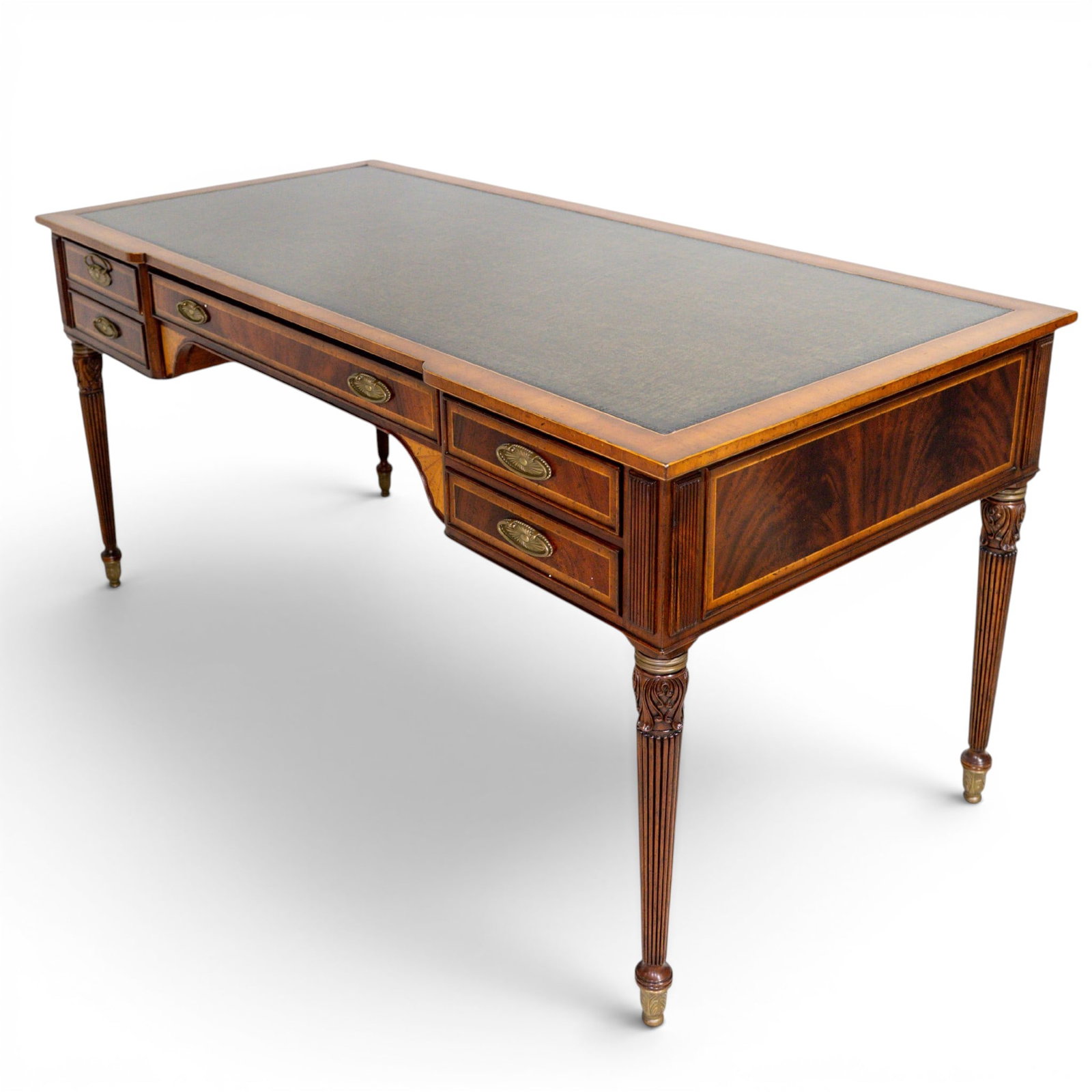 Vintage Sheraton Style Mahogany Bureau Plat (1 of 6)