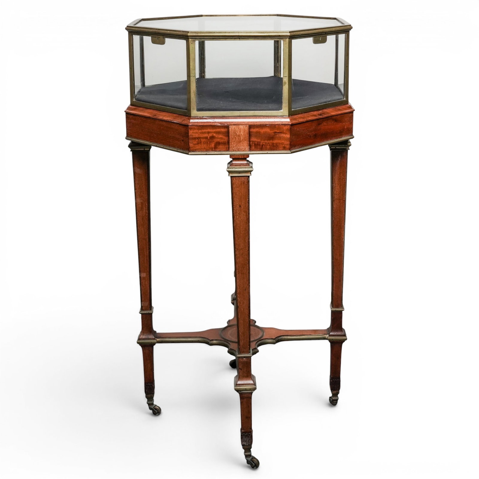 Antique Louis XVI Style Octagonal Glass Showcase (1 of 9)