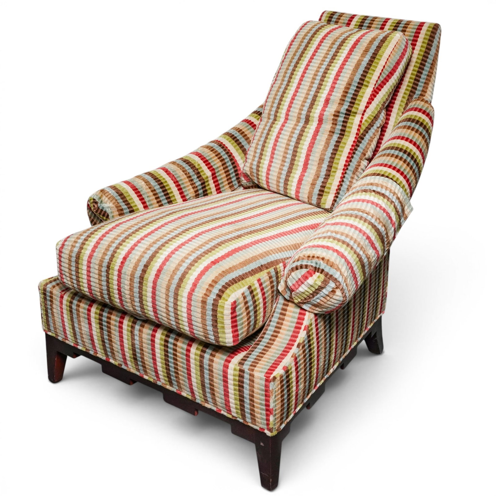Baker Striped Upholstered Armchair (1 of 7)
