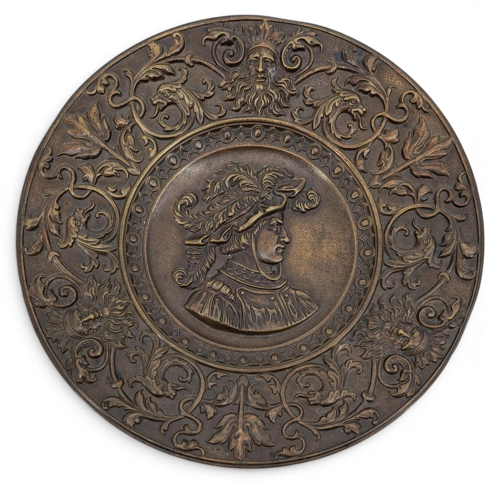 Antique Bronze Repousse Renaissance Style Plaque (1 of 4)