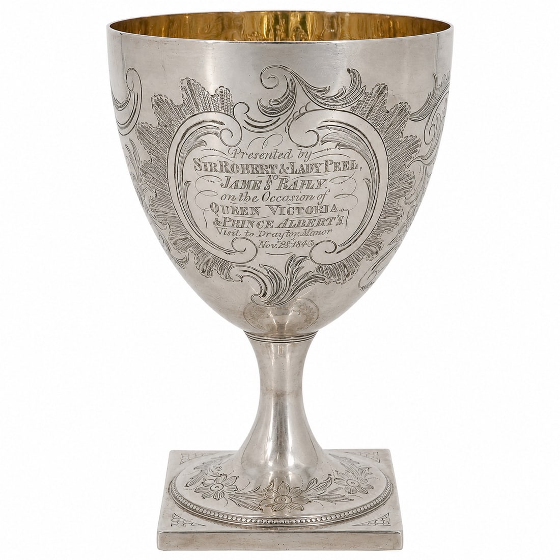 English Sterling Silver Engraved Chalice In Wooden Box (1 of 11)