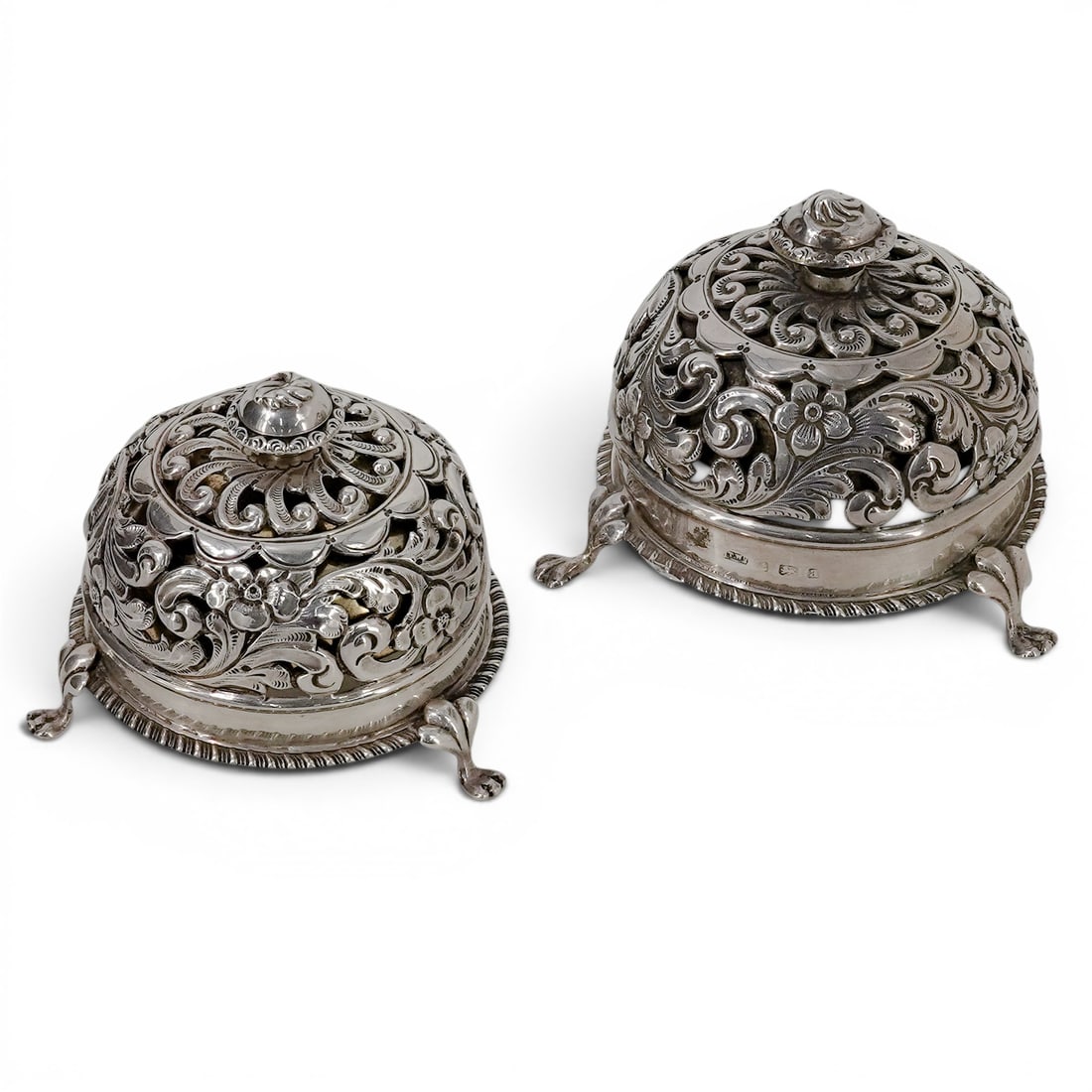 Pair Of Antique English Sterling Silver Table Bells (1 of 5)