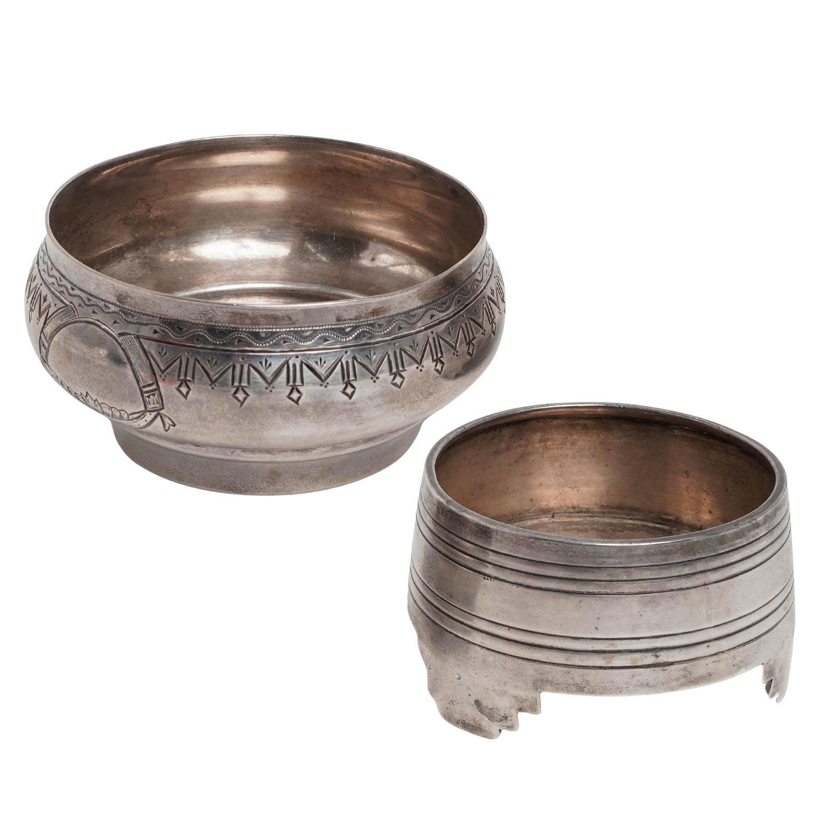 Pair Imperial Russian 84 Silver Salt Cellar Dishes (1 of 12)
